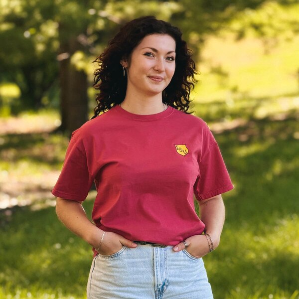 Comfort Wash ISU Shield Cardinal Short Sleeve T-Shirt